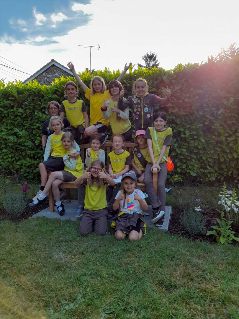 Fornham and Risby Brownies came on a nature scavenger hunt at St Gile's Church, Risby June 2022